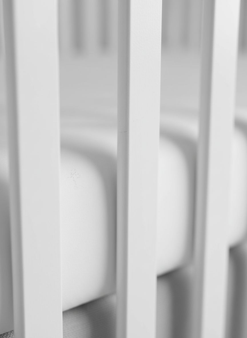 White sustainable pinewood 5-in-1 convertible crib with adjustable mattress height for newborn and toddler sleep — view 4
