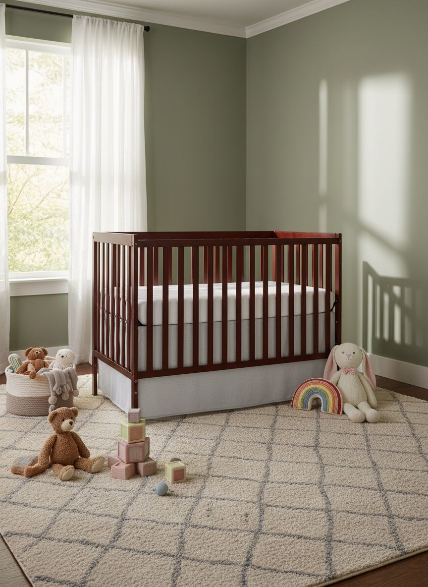 5-in-1 convertible full-size baby crib in espresso wood with adjustable mattress height and toddler conversion rails โ view 2