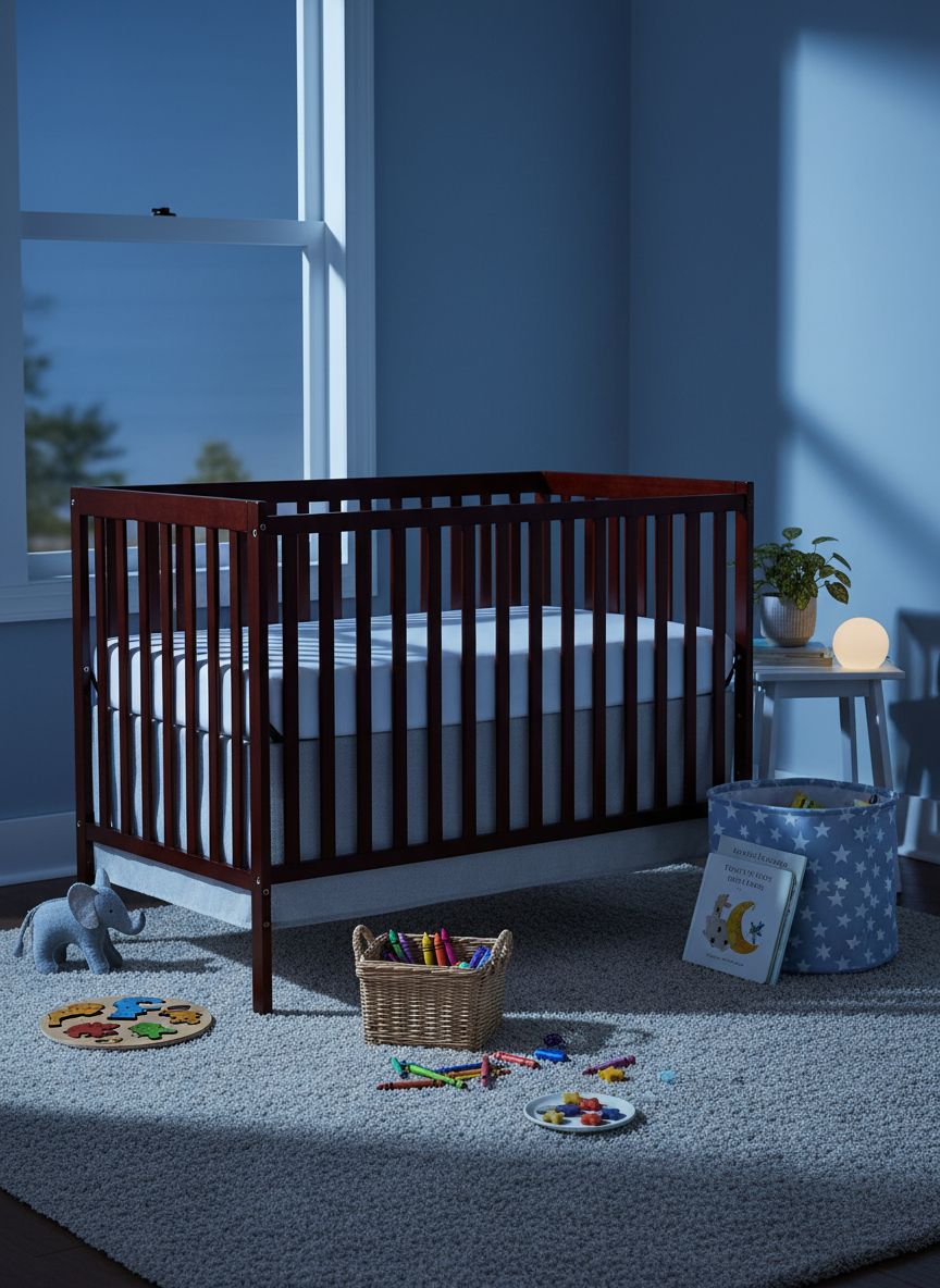 5-in-1 convertible full-size baby crib in espresso wood with adjustable mattress height and toddler conversion rails โ view 5a