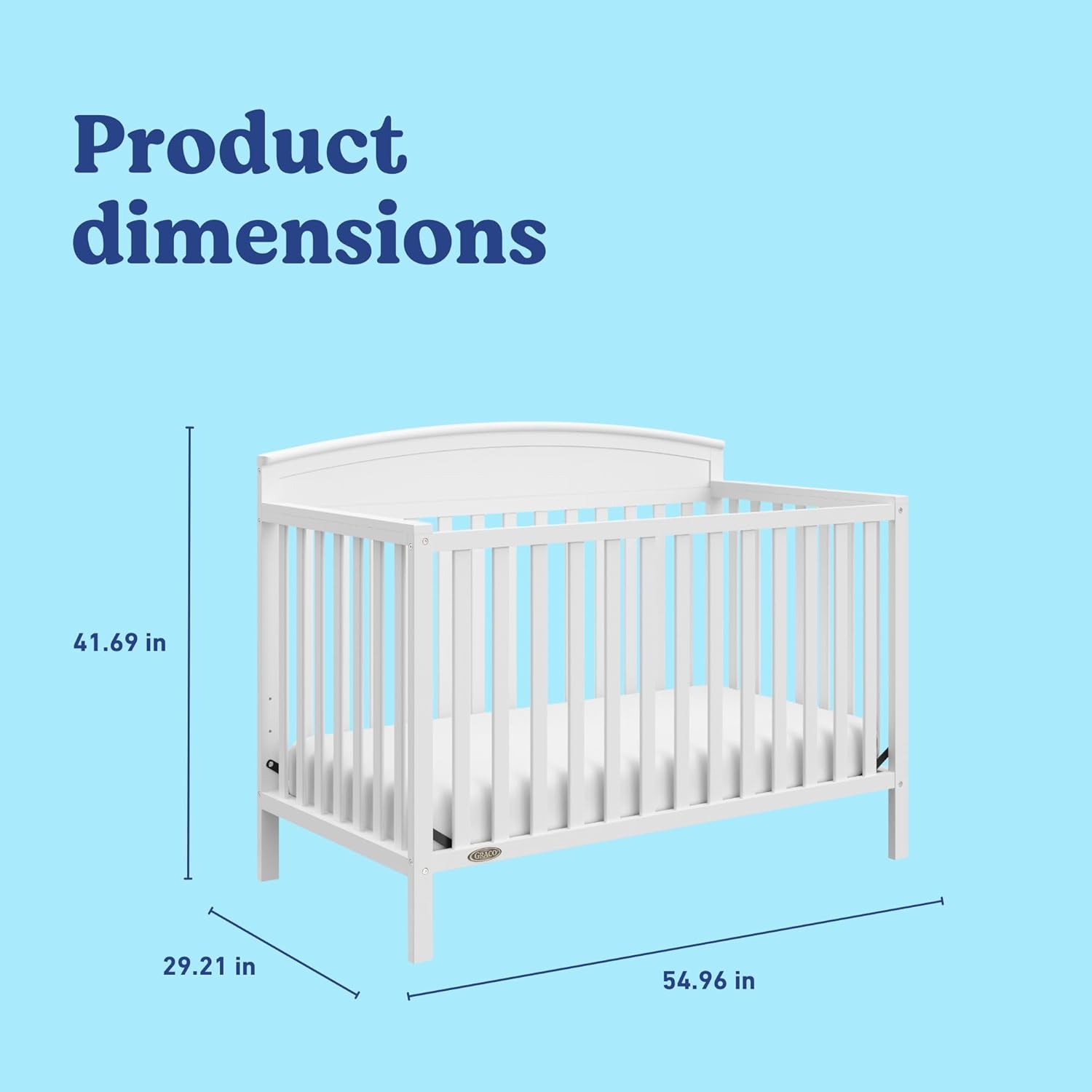 Graco Benton white 5-in-1 convertible crib in baby nursery setting — view 4