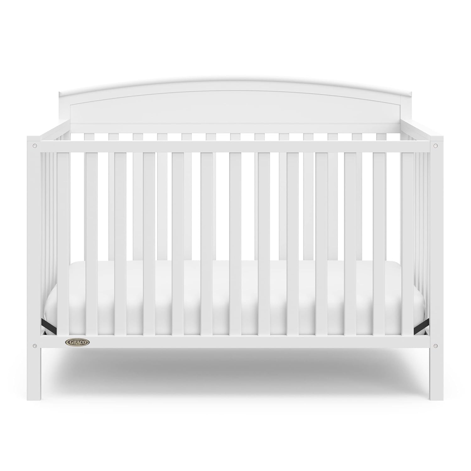 Graco Benton white 5-in-1 convertible crib in baby nursery setting — view 5
