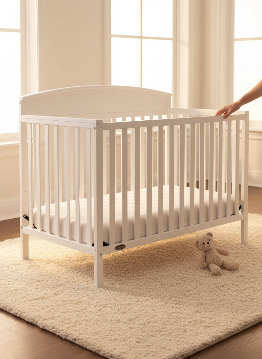 Graco Benton white 5-in-1 convertible crib in baby nursery setting โ view 3