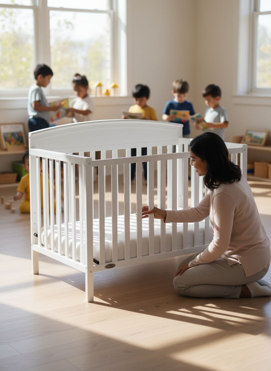 Graco Benton white 5-in-1 convertible crib in baby nursery setting โ view 6