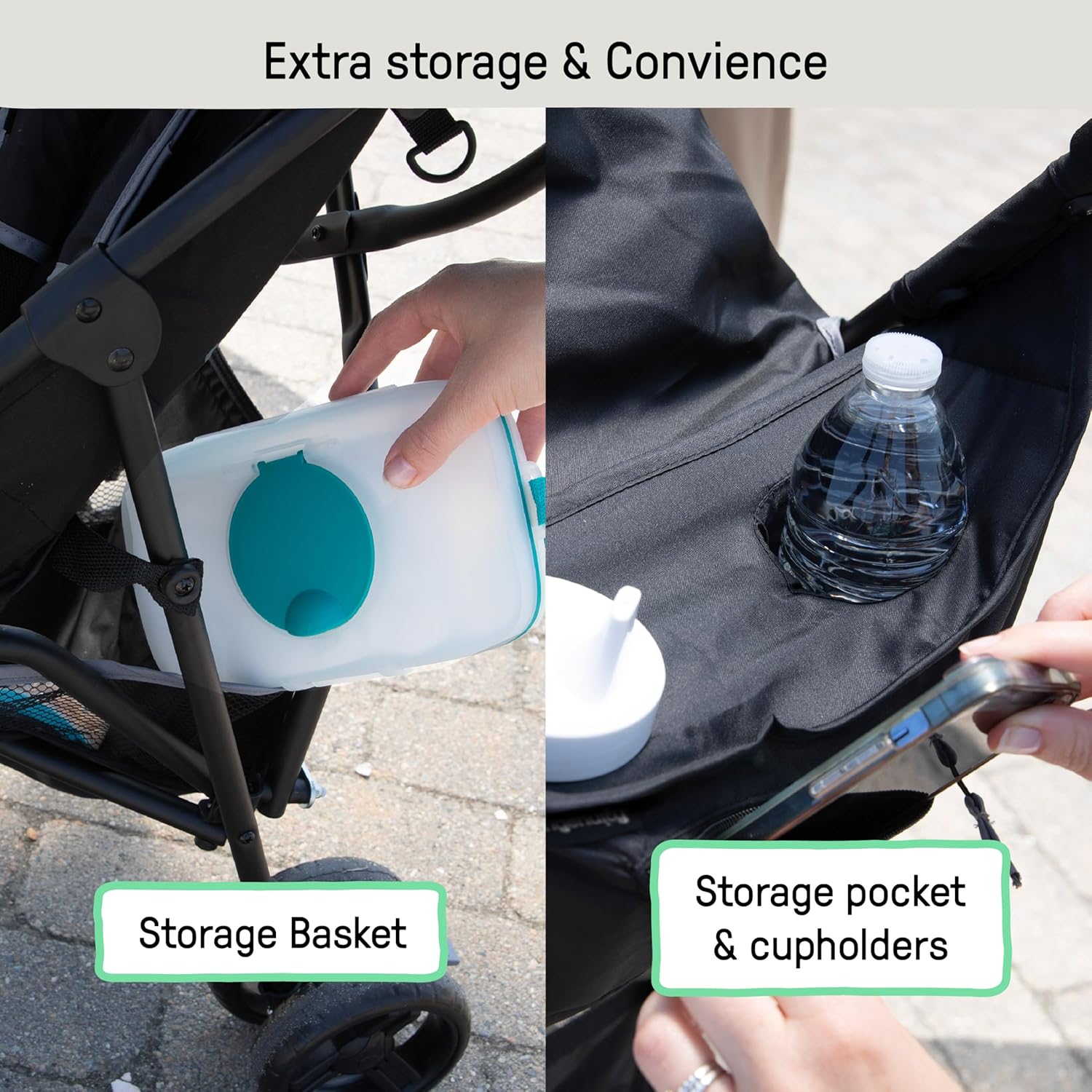 Gray lightweight umbrella stroller with compact fold and extended sun visor canopy — view 2