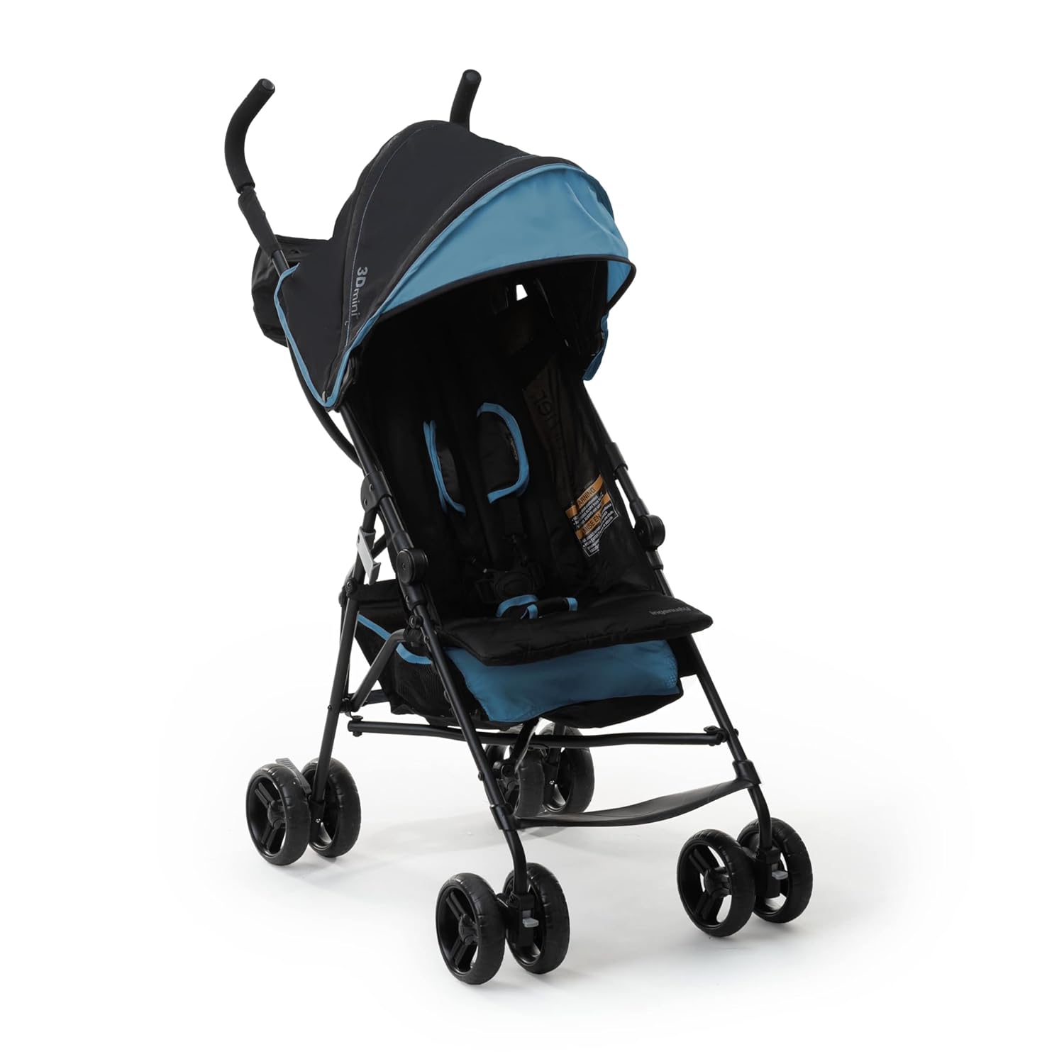Gray lightweight umbrella stroller with compact fold and extended sun visor canopy — view 5