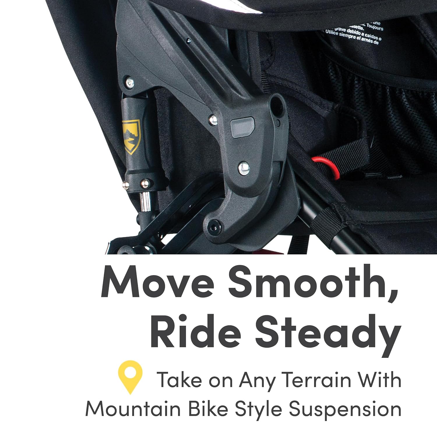 Modern graphite black jogging stroller with large all-terrain wheels and ergonomic parent handlebar for newborn and infant use โ view 5