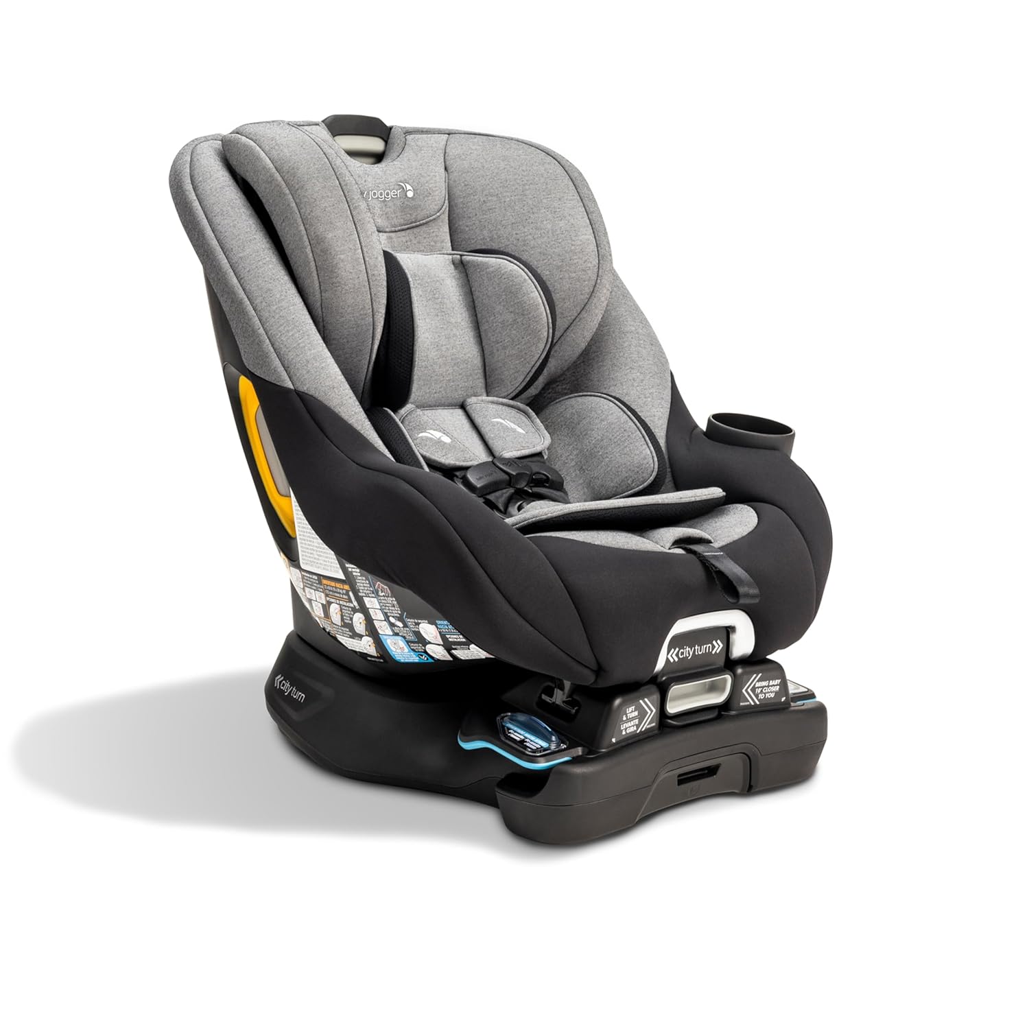 Rotating car seat with 180-degree swivel mechanism in pike fashion design, showing COOLMAX fabric and rear-facing position — view 4