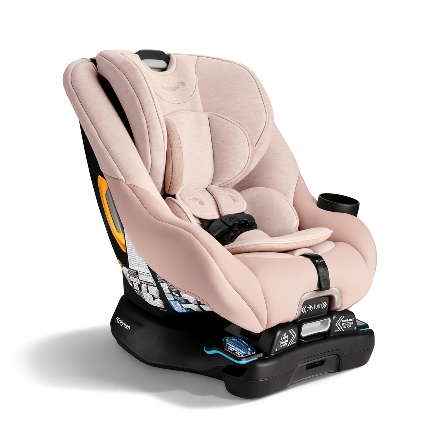 Rotating car seat with 180-degree swivel mechanism in pike fashion design, showing COOLMAX fabric and rear-facing position — view 5