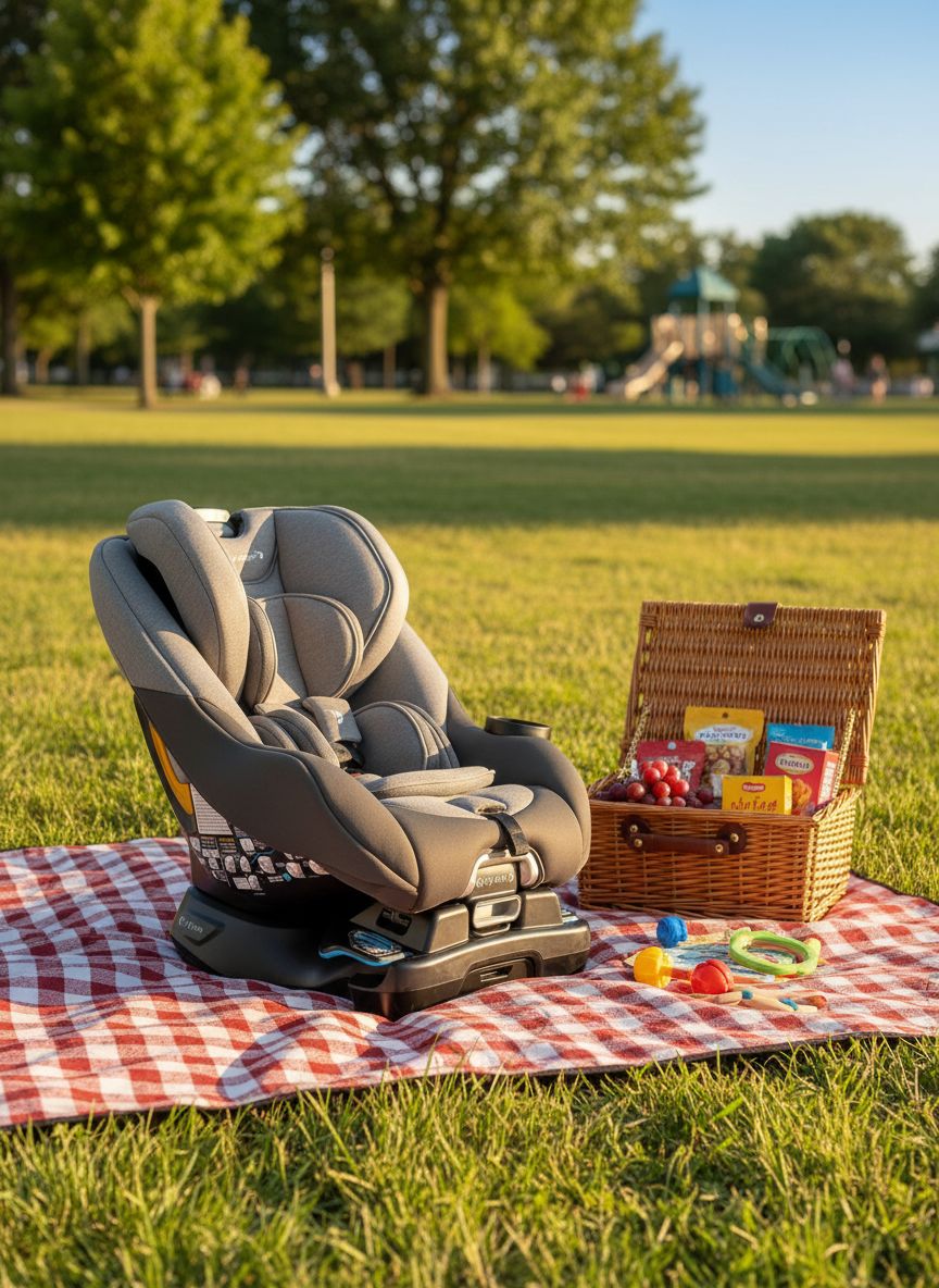 Rotating car seat with 180-degree swivel mechanism in pike fashion design, showing COOLMAX fabric and rear-facing position — view 2