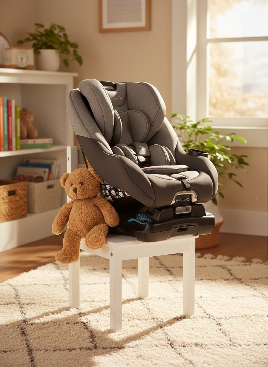 Rotating car seat with 180-degree swivel mechanism in pike fashion design, showing COOLMAX fabric and rear-facing position — view 4
