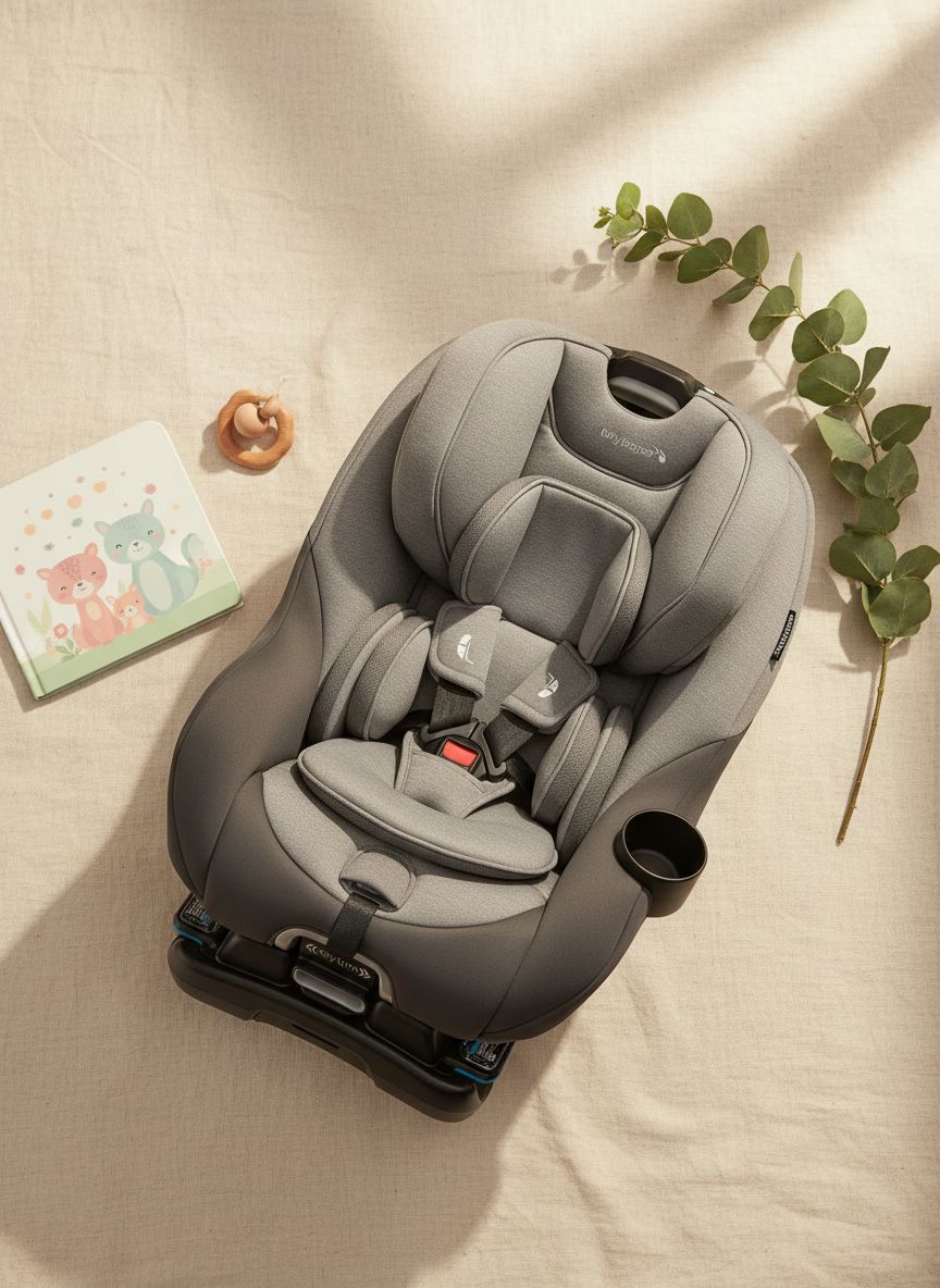 Rotating car seat with 180-degree swivel mechanism in pike fashion design, showing COOLMAX fabric and rear-facing position — view 7a