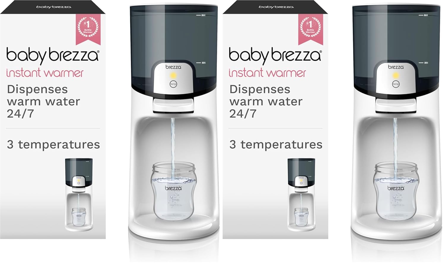 Modern electric instant baby bottle maker with stainless steel finish, 50oz water tank, and digital temperature display showing three heat settings for formula preparation — view 5