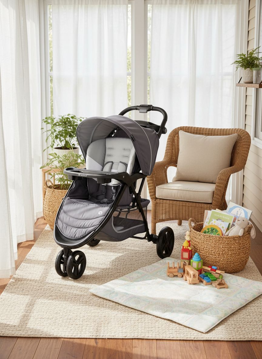 Modern grey stroller and detachable infant car seat travel system for newborns โ view 4