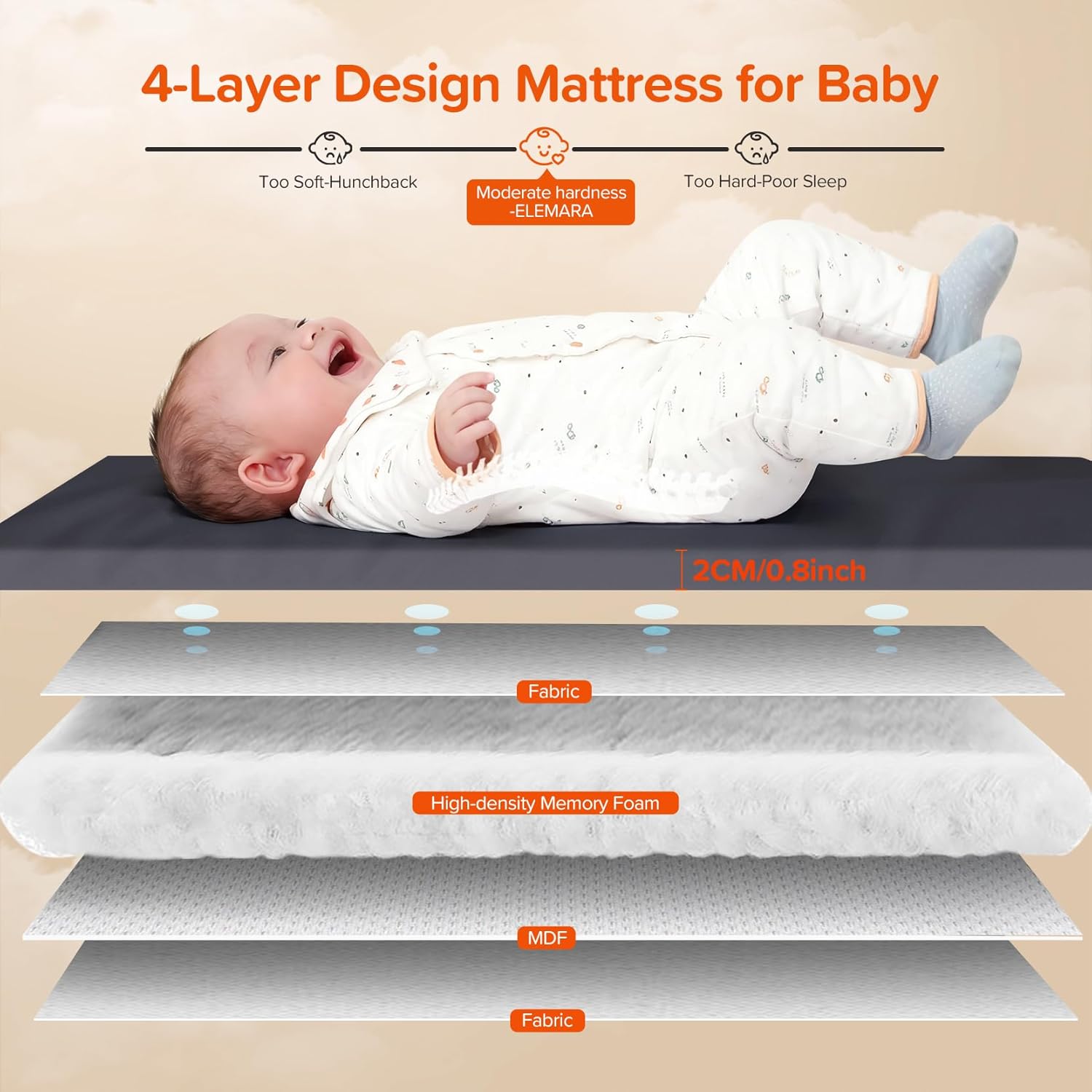 Modern gray 4-in-1 bedside bassinet with integrated diaper changing station, adjustable mattress height, and storage compartment — view 4