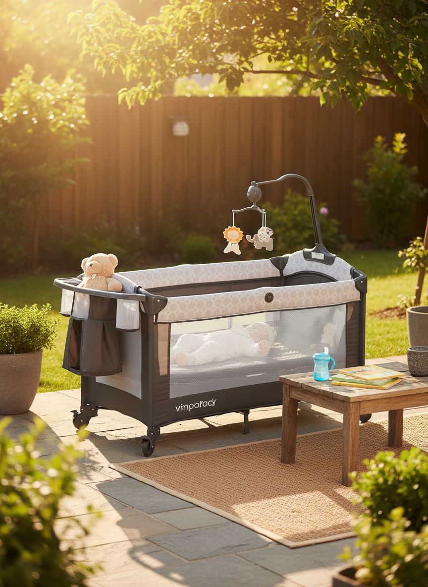 Modern gray 4-in-1 bedside bassinet with integrated diaper changing station, adjustable mattress height, and storage compartment — view 2