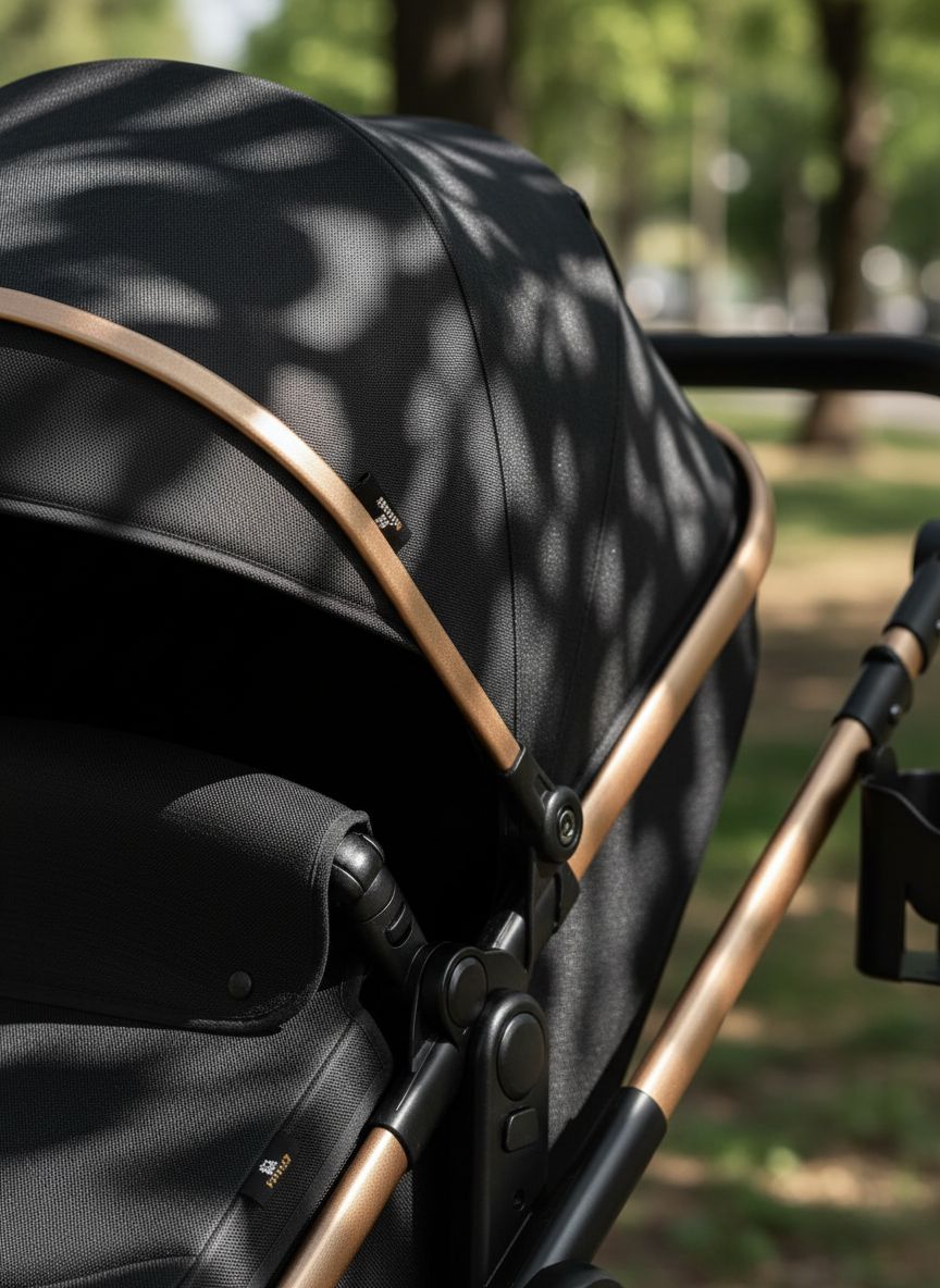 Modern 2-in-1 convertible baby stroller with bassinet carriage mode in charcoal gray — view 4