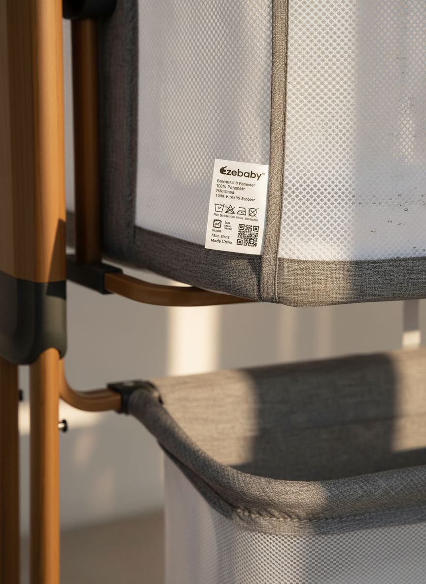 Modern 3-in-1 white bassinet with mesh sides, wheels, and adjustable height for bedside sleeping — view 4