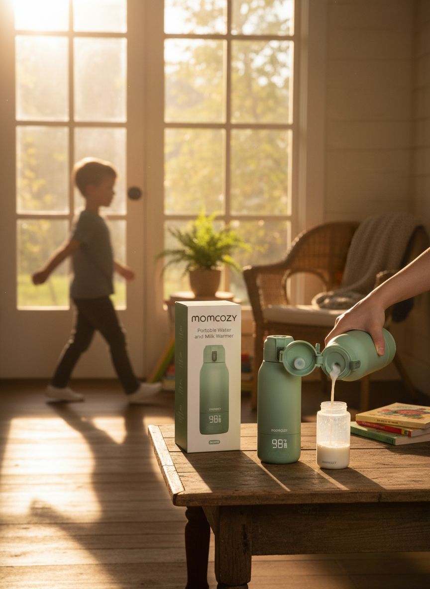 Portable bottle warmer in white with dual heating modes, USB charging cable, and large 17-ounce capacity for travel — view 3a