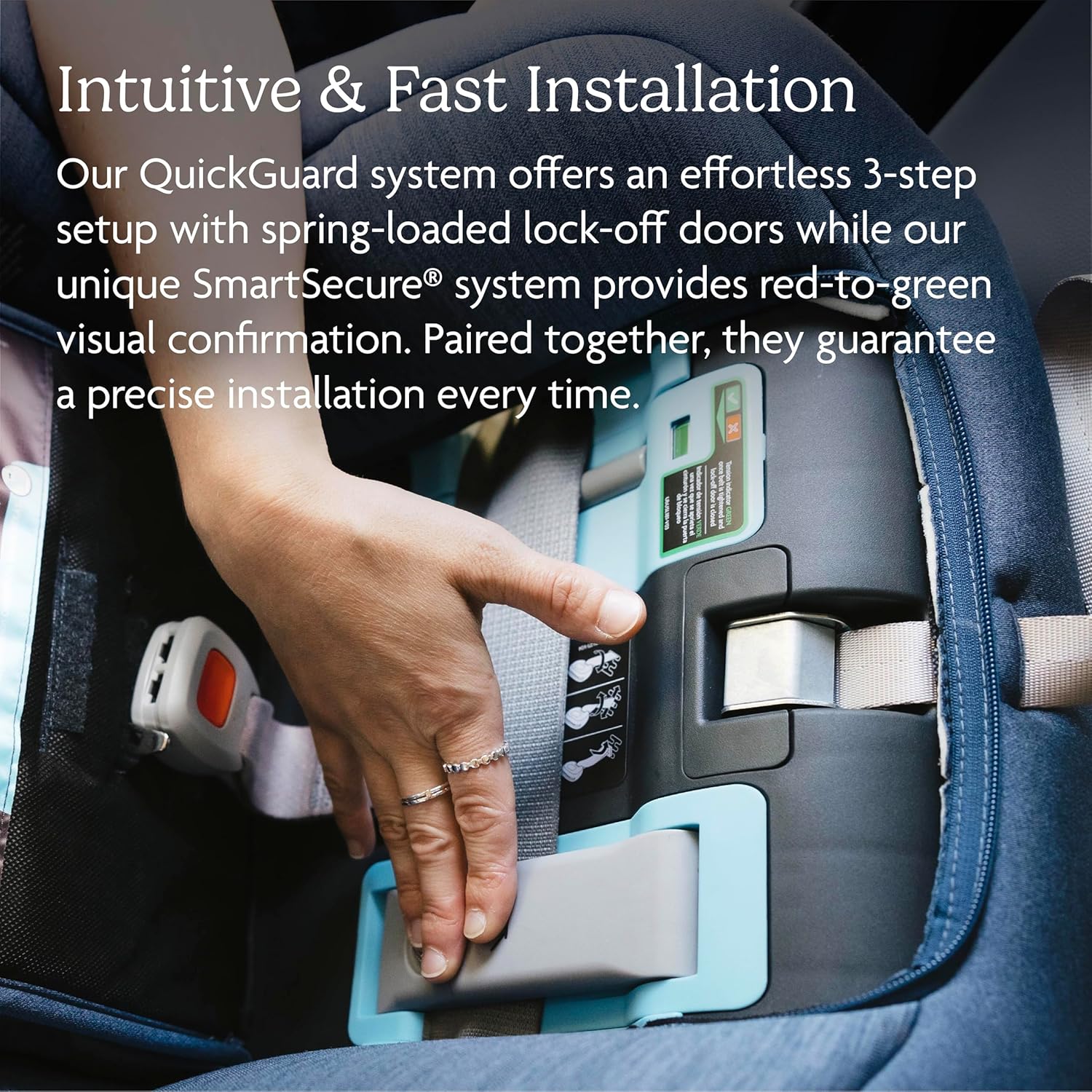 UPPAbaby Rove convertible car seat in Jake black mélange with cup holder, showing rear-facing installation — view 4