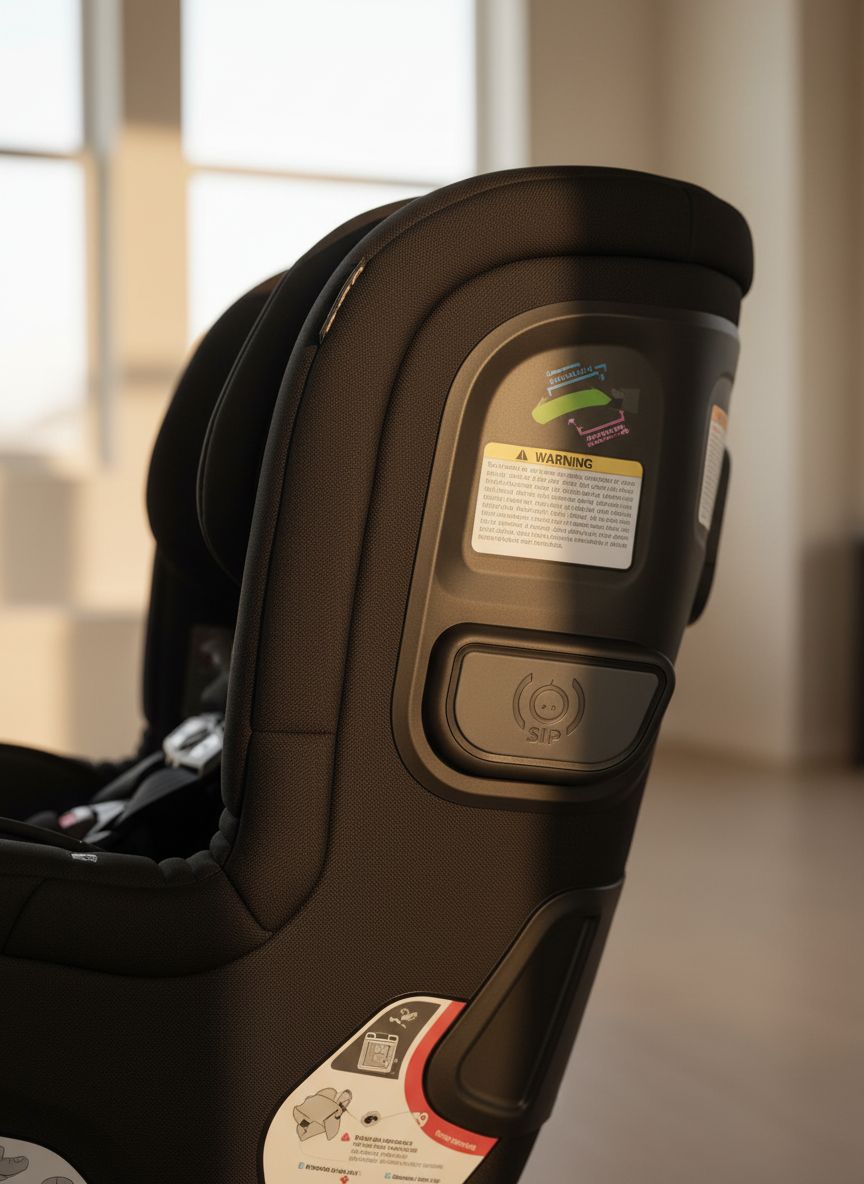 UPPAbaby Rove convertible car seat in Jake black mélange with cup holder, showing rear-facing installation — view 4