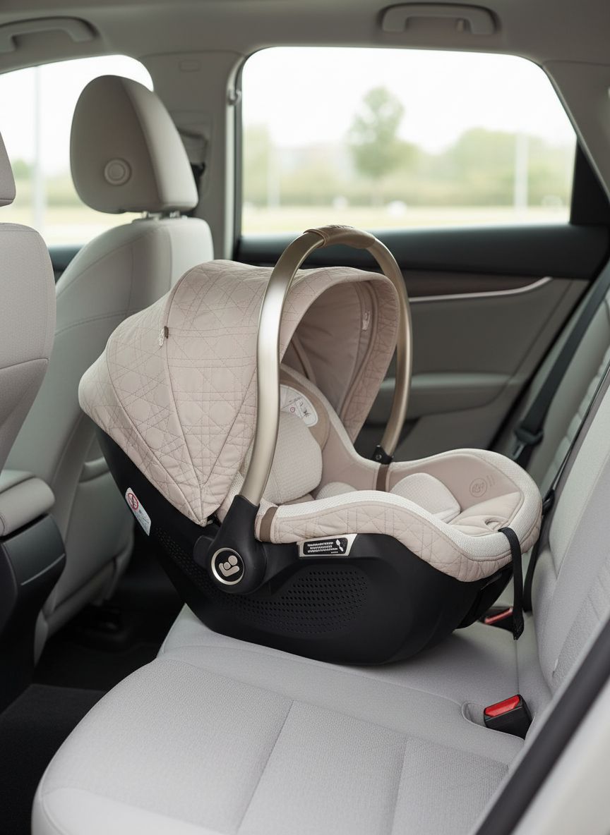 Maxi-Cosi Peri 180° rotating infant car seat in natural heritage color, shown with 180-degree swivel base — view 6