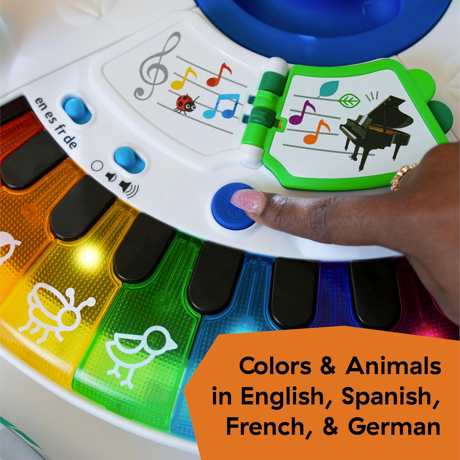 4-in-1 activity center with piano keyboard, featuring colorful interactive buttons and sensory toys for infant gross motor development — view 5