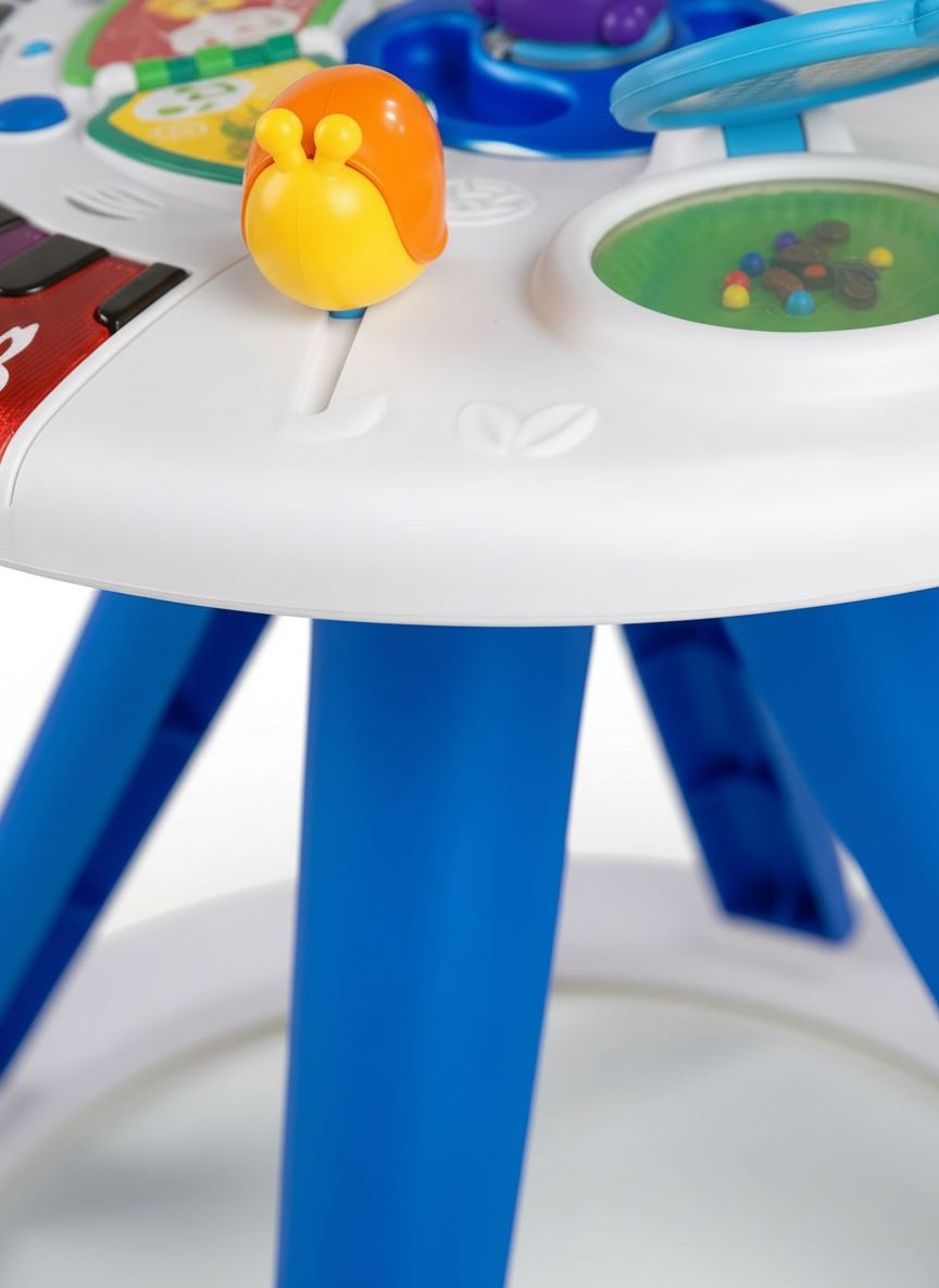 4-in-1 activity center with piano keyboard, featuring colorful interactive buttons and sensory toys for infant gross motor development — view 4