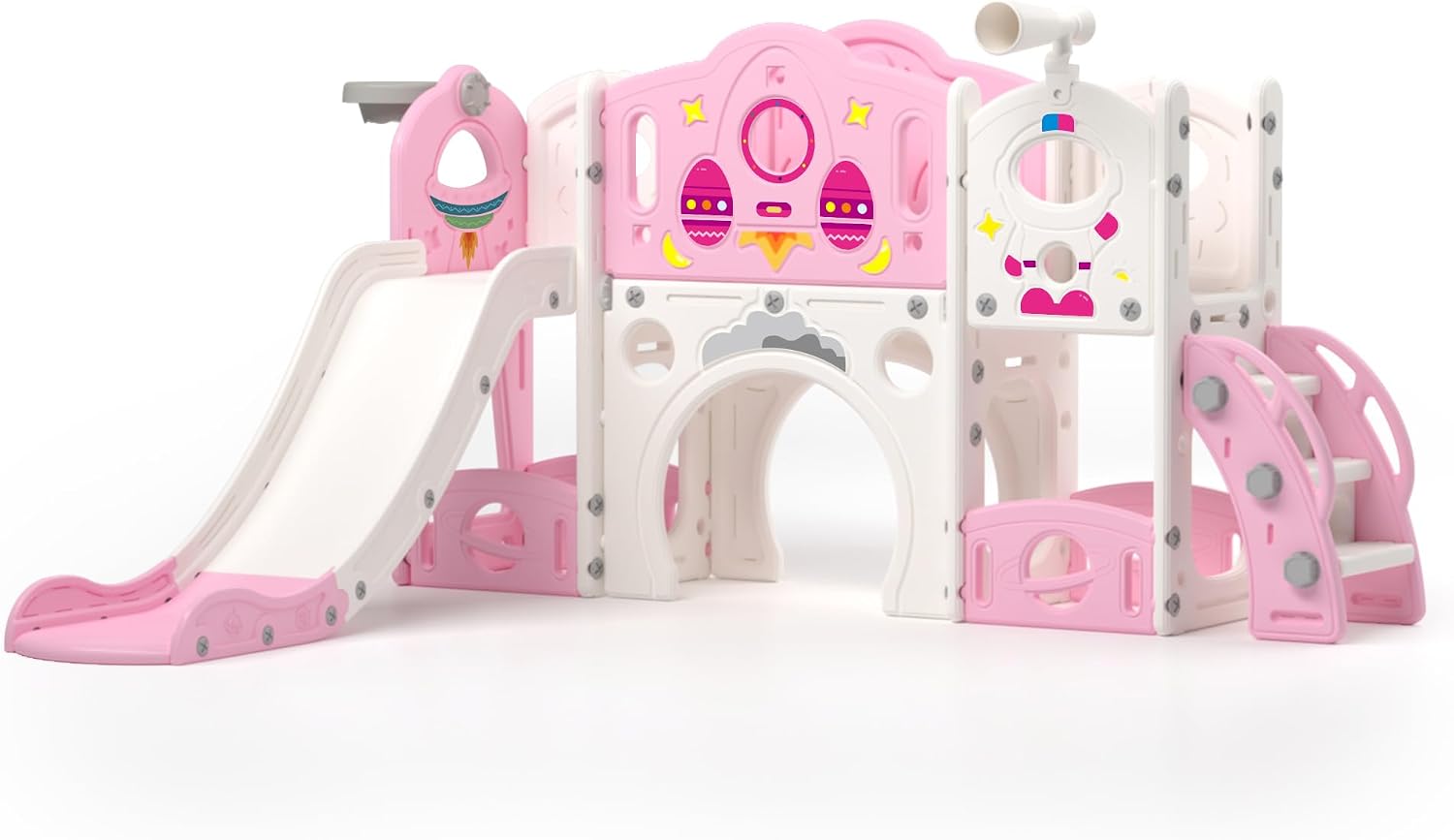 Blue castle amusement playground playhouse with slide and climbing features for toddlers — view 6