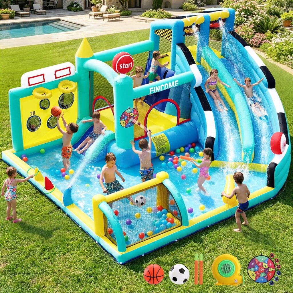 Bounce House with Double Slides for Kids 3-8